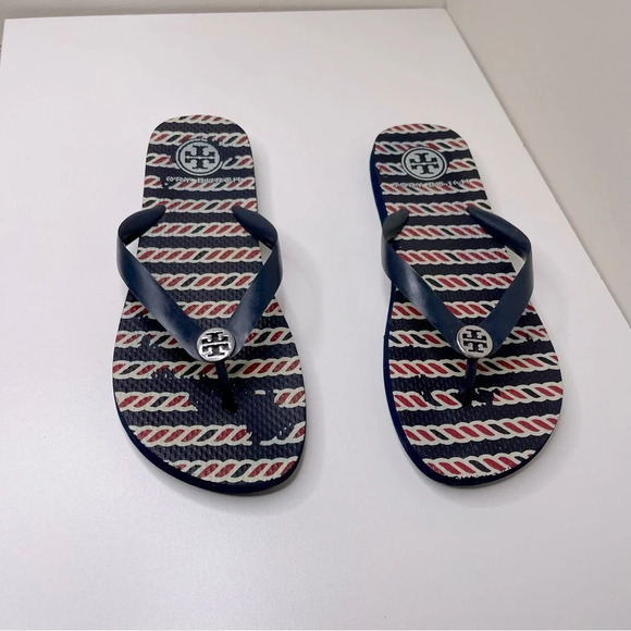 Tory Burch Isidro Flip-Flops beach summertime poolside vacation - Picture 4 of 7